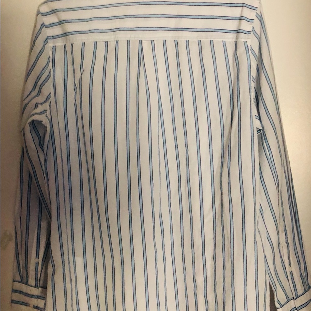 GAP Fitted Boyfriend Shirt blue and white stripes NWT - Picture 8 of 8
